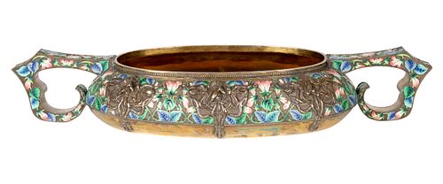 A RUSSIAN FABERGE-STYLE SILVER