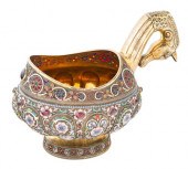 A RUSSIAN FABERGE-STYLE SILVER