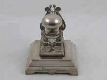 A Russian frosted silver inkwell