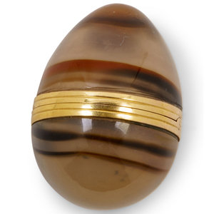 A Russian Gold and Agate Bomboniere