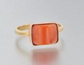A Russian Gold and Coral Ring,