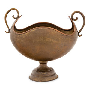 A Russian Hammered Brass Urn