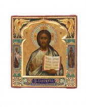 A RUSSIAN ICON OF CHRIST PANTO