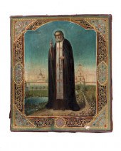 A RUSSIAN ICON OF SAINT SERAPH
