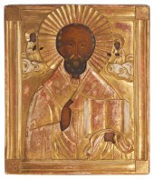 A RUSSIAN ICON OF ST. NICHOLAS
