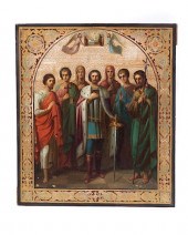 A RUSSIAN ICON OF ST. ALEXANDE