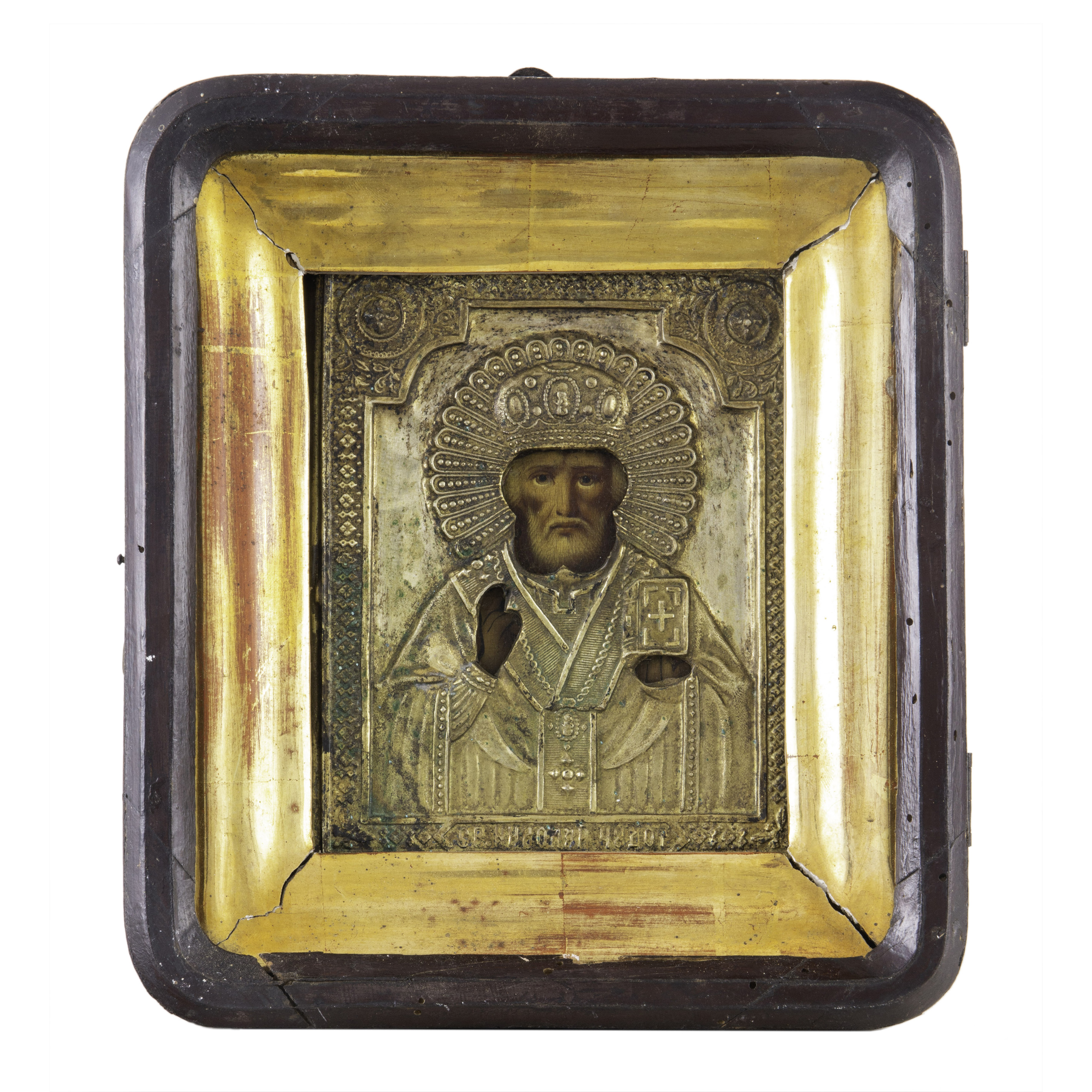 A RUSSIAN ICON OF ST NICHOLAS A