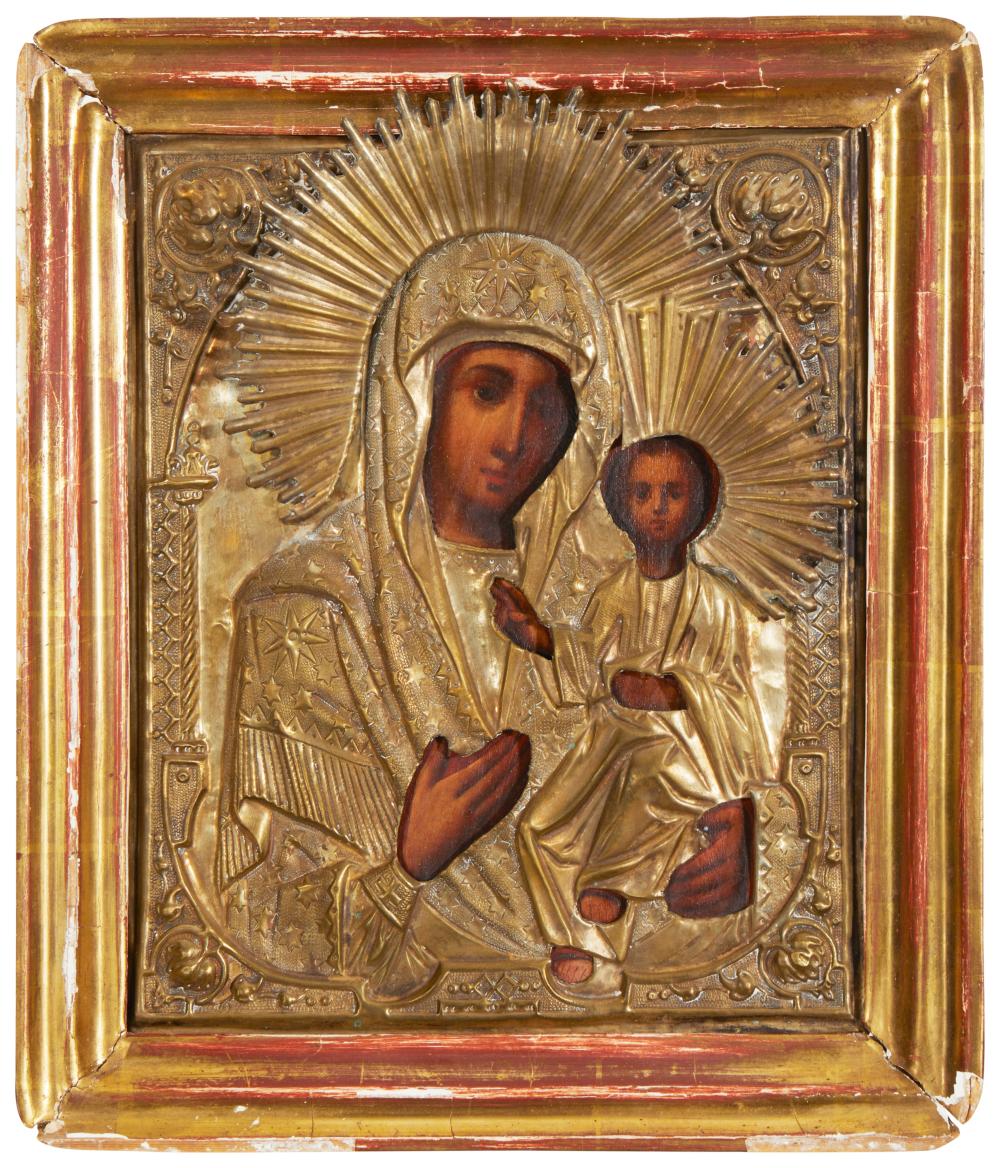 A RUSSIAN ICON OF THE VIRGIN MARY