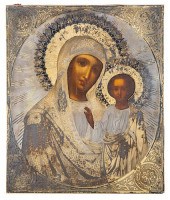 A RUSSIAN ICON OF THE KAZANSKA