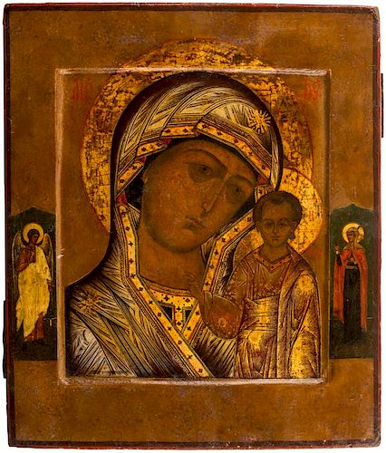 A RUSSIAN ICON OF THE KAZANSKAYA
