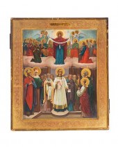 A RUSSIAN ICON POKROV MOTHER O