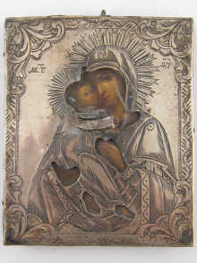 A Russian ikon of the Virgin and