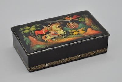 A Russian Laquer Papier Mache Box
