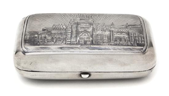 A Russian Niello Silver Tobacco Box