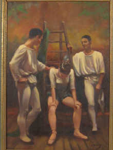 A Russian oil on board of