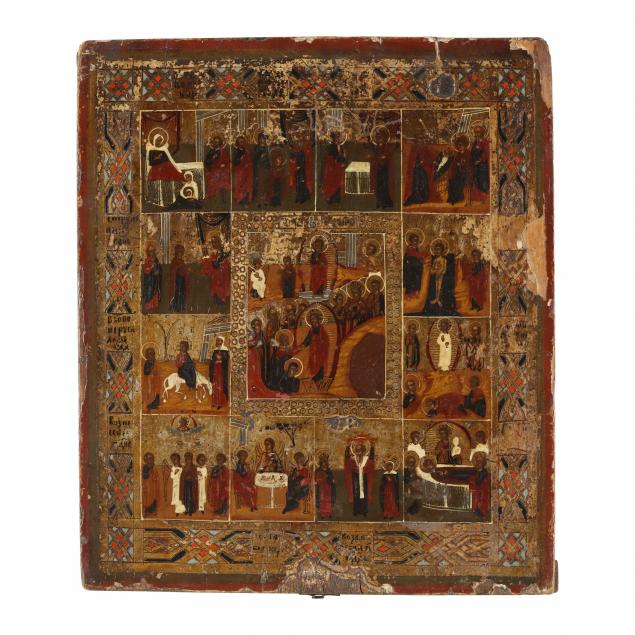 A RUSSIAN ORTHODOX ICON CELEBRATING