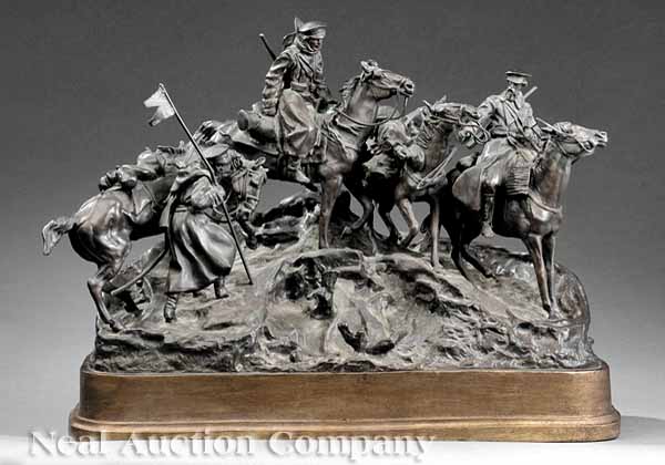 A Russian Patinated Bronze
