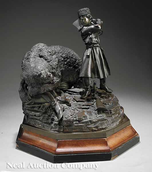 A Russian Patinated Bronze