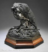 A Russian Patinated Bronze Scu