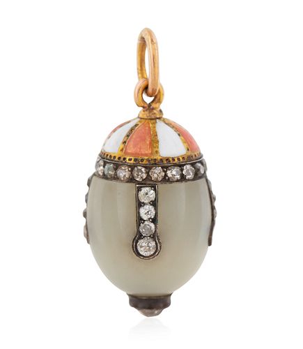 A RUSSIAN ROSE GOLD-MOUNTED