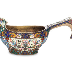A Russian Shaded Enamel Silver