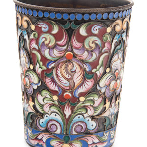A Russian Shaded Enameled Silver