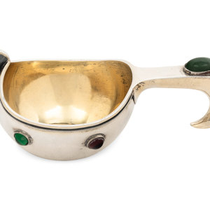 A Russian Silver and Cabochon