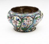 A Russian silver and cloisonne