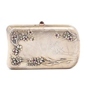 A Russian Silver and Gem-Inset