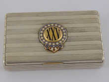 A Russian silver case with ribbed