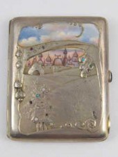 A Russian silver cigarette cas