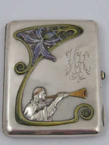 A Russian silver cigarette case
