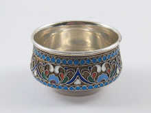 A Russian silver cloisonne enamel