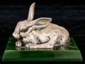 A RUSSIAN SILVER FIGURE RABBIT
