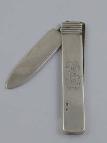 A Russian silver fruit knife