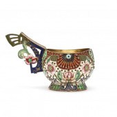 A RUSSIAN SILVER GILT & SHADED