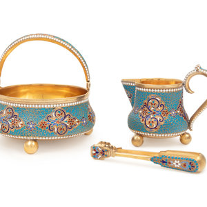 A Russian Silver-Gilt and Enamel