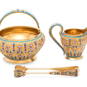 A Russian Silver-Gilt and Shaded
