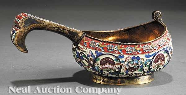 A Russian Silver Gilt Cloisonné