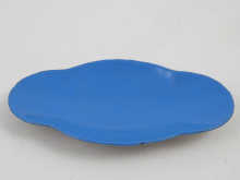A Russian silver lobed oval dish