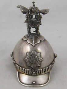 A Russian silver lobstertail helmet