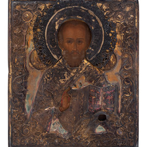 A Russian Silver Oklad Icon Mark of