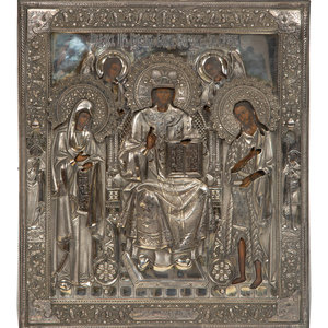 A Russian Silver Oklad Icon  1st