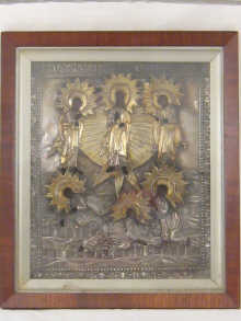A Russian silver Oklad the five