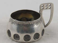A Russian silver tea glass holder