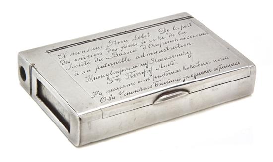 A Russian Silver Tobacco Box having
