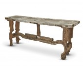 A RUSTIC WORK TABLEA rustic wo
