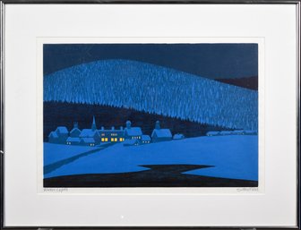 A Sabra Field woodblock print,