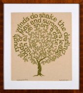 A Sabra Field woodblock print,