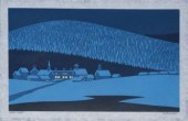 A Sabra Field woodblock print